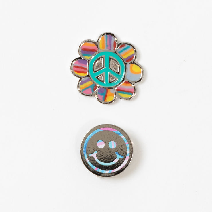 LOVE PEACE magnet teal